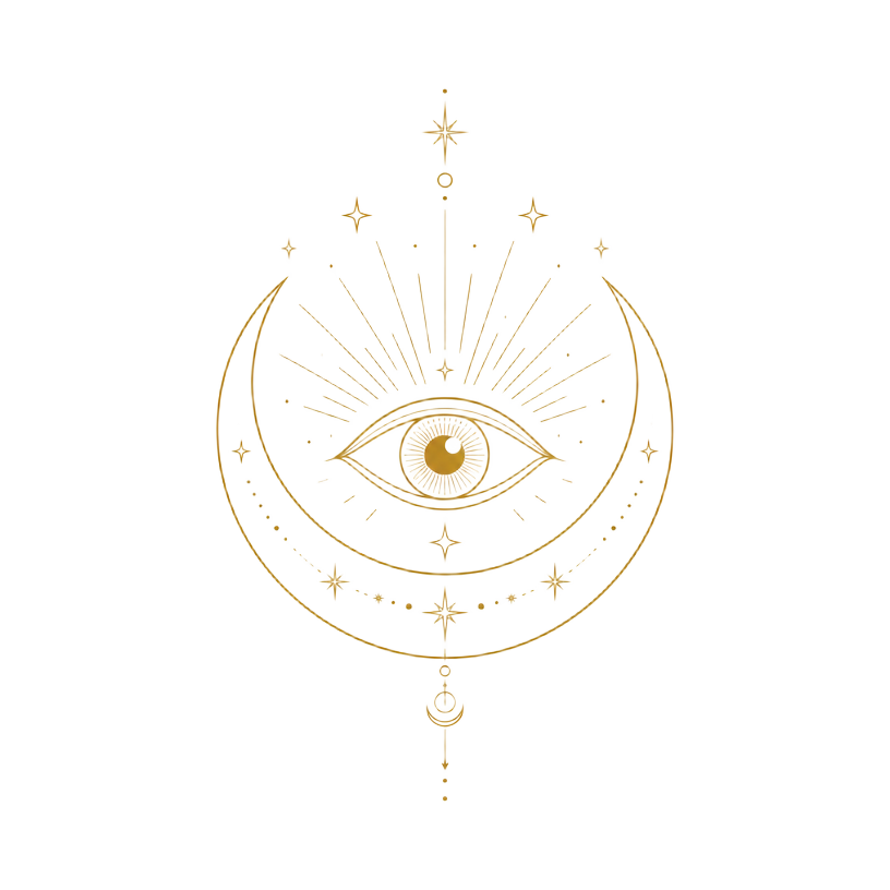 Tarot Reading Brighton logo — crescent moon and all-seeing eye